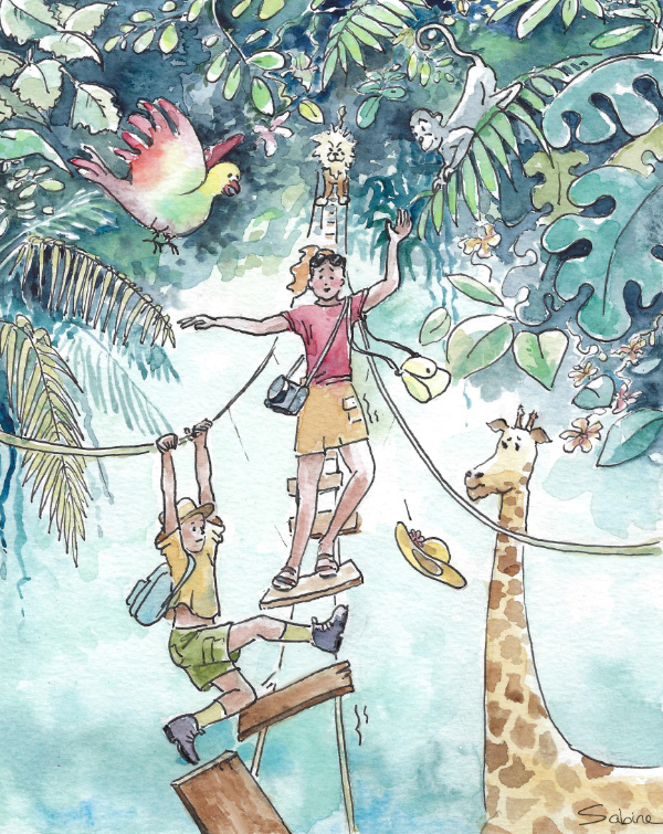 kinderboeken illustratie in de jungle Sabine van der Ploeg