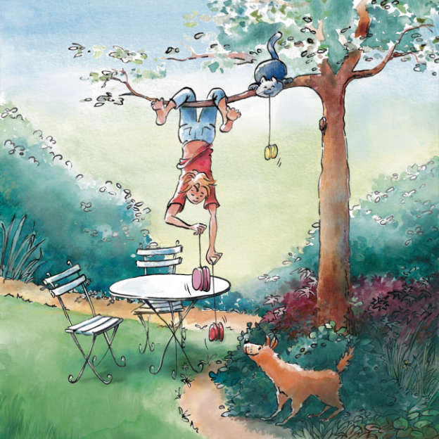 Kinderboek illustratie in de boom Sabine van der Ploeg