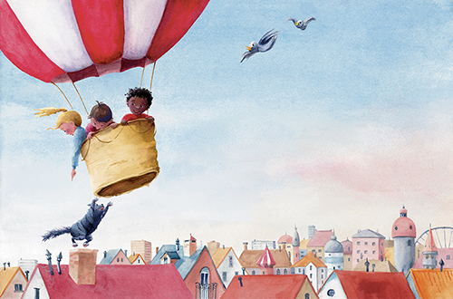kinderboek illustratie luchtballon Sabine van der Ploeg